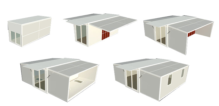 Outdoor Storage Shed Tiny House Mobile Expandable Container Prefab House, Modern Sturdy Steel Storage House with Lockable Door and Window(20FT & 40FT)