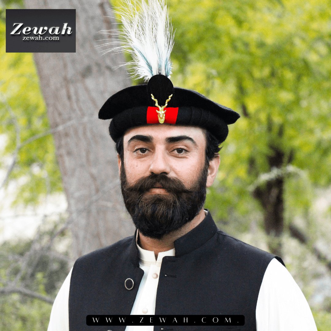 Chitrali Markhor Black Cap | Black Chitrali Cap with Markhor Plate | Pakul Chitrali Cap Black Chitrali Cap, Chitrali Markhor Black Cap, Pakul Chitrali Cap