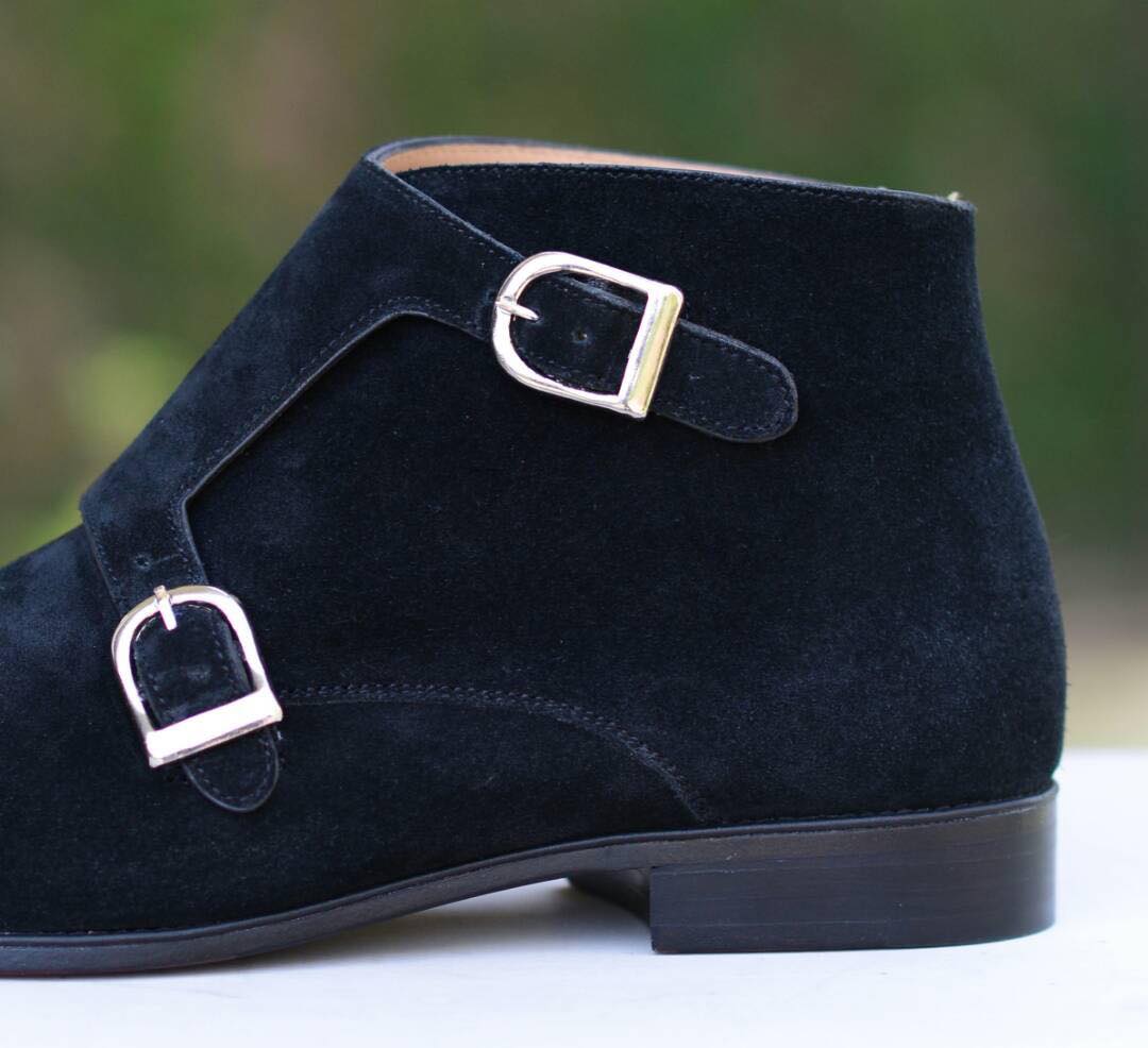 Luxury Suede Double Monkstrap Boots Leather Boots, Luxury Suede, Luxury Suede Double Monkstrap Boots, Suede Double Monkstrap Boots, Suede Leather Boots