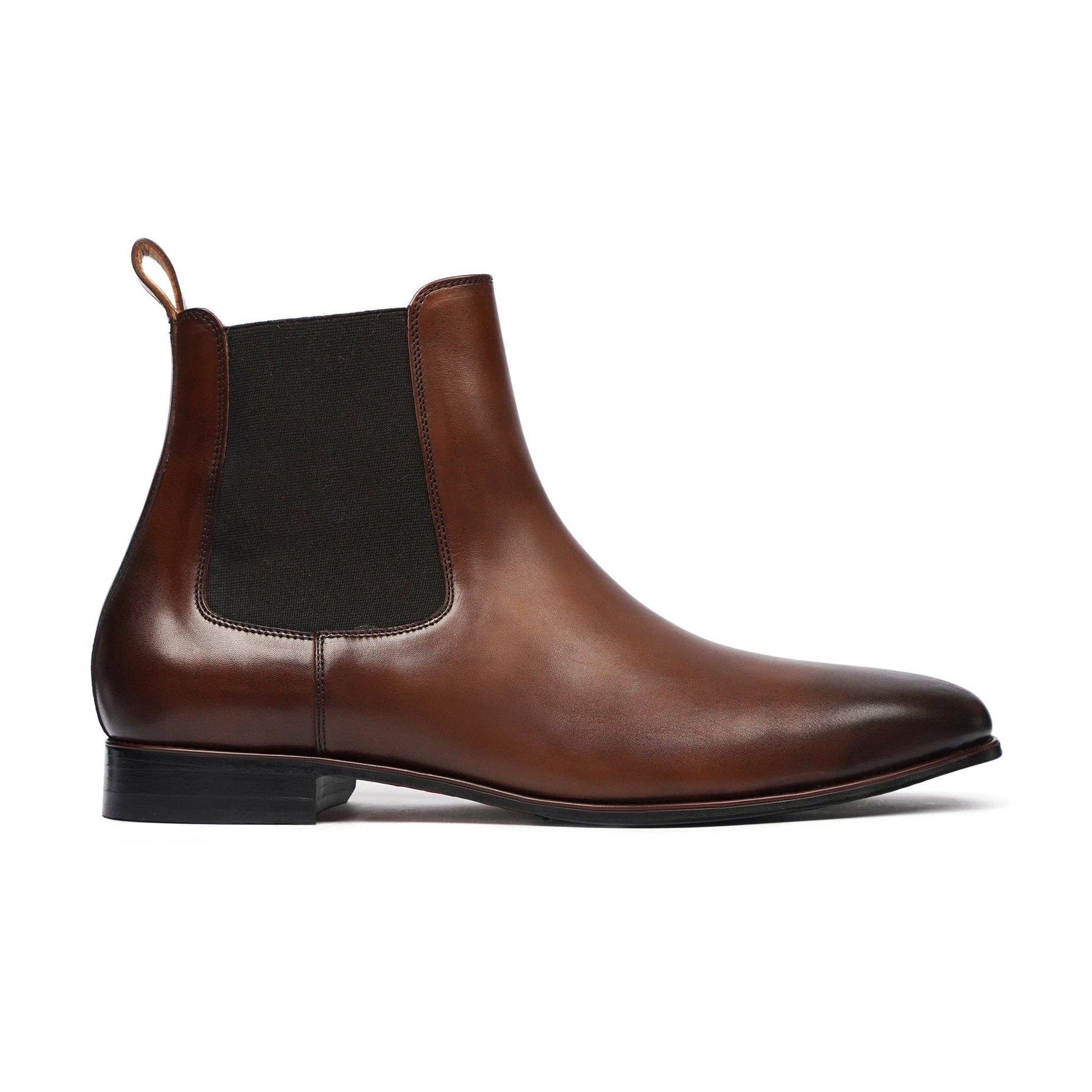 Brown Burnish Chelsea Leather Boots