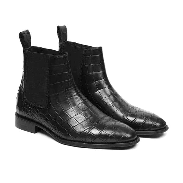 Crocodile Print Leather Cheslea Boots ZW-0001 Chelsea Boots